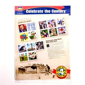 USPS Celebrate the Century 1930s Stamp Sheet 1998 New in Plastic Mint MNH
